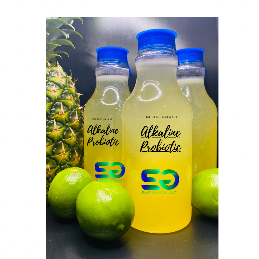 daily liquid probiotic infused with alkaline water, powerful antioxidants, pineapple, lime and more